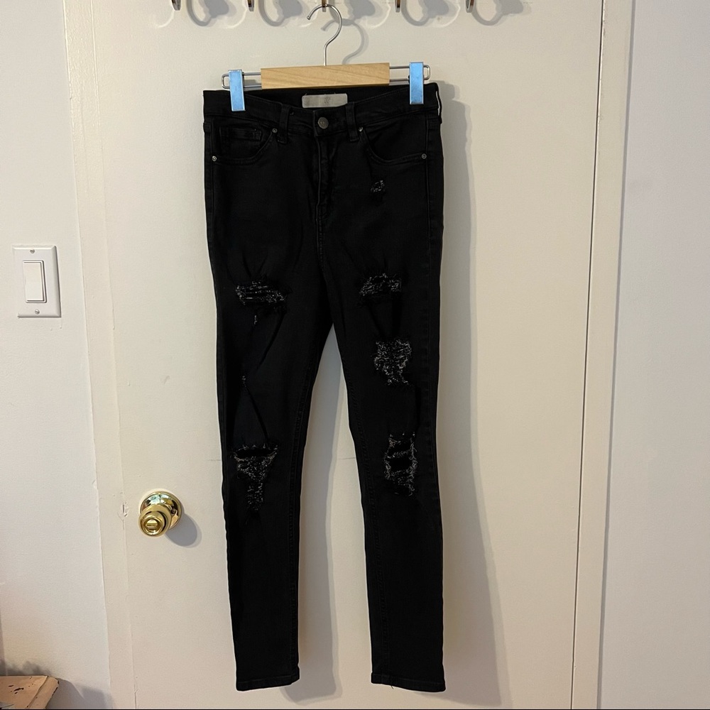 Topshop Black Ripped Jeans